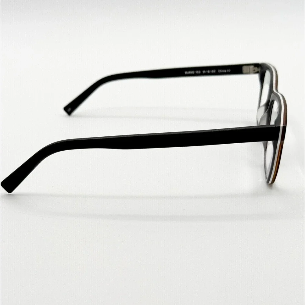 Warby Parker BRADY‎ 103 Black w/White Stripe Eyeglasses Frame 51-19-145